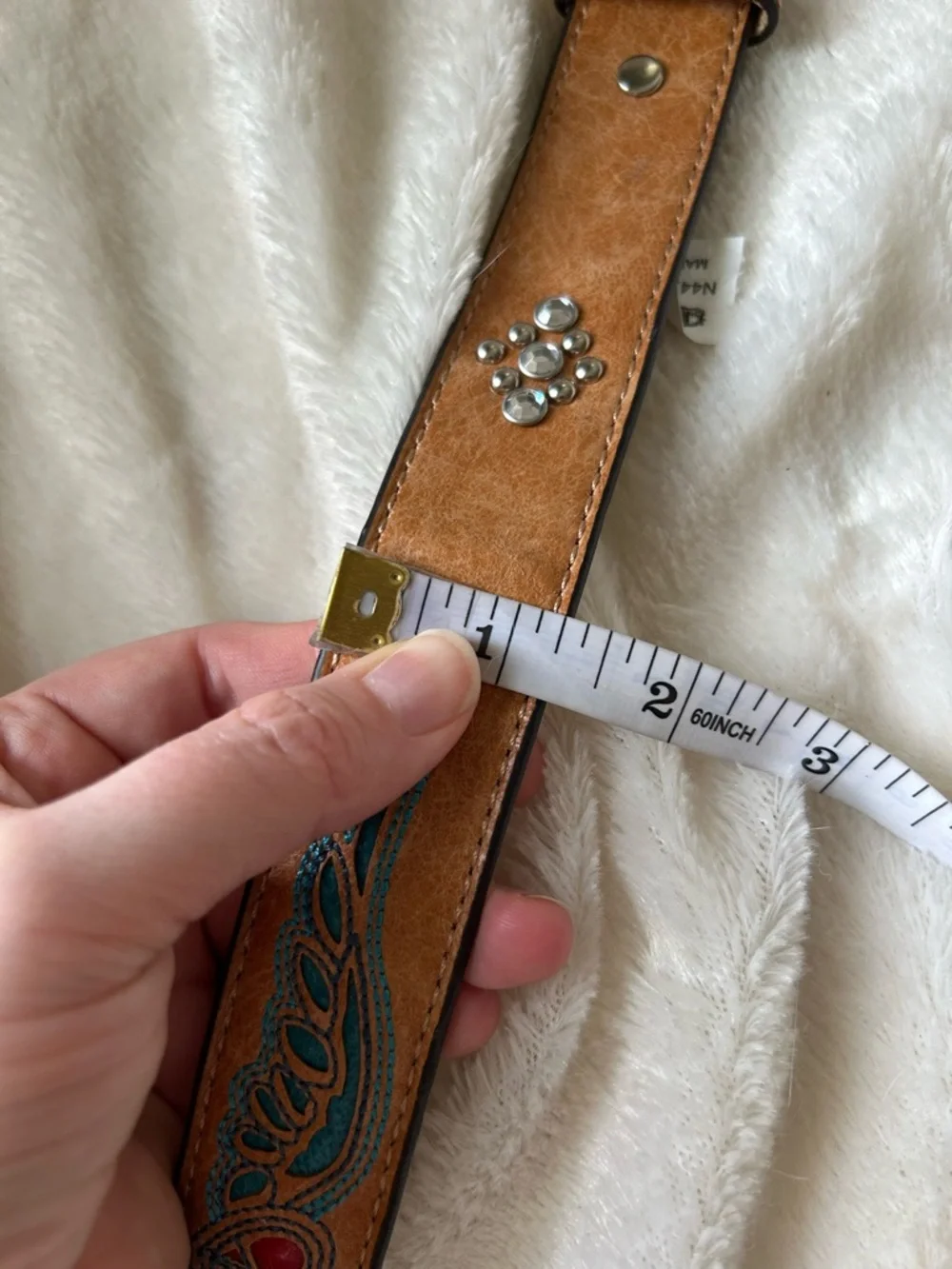 Nocona Western Belt Co Girls winged heart Belt Size 20 Cowgirl rhinestones